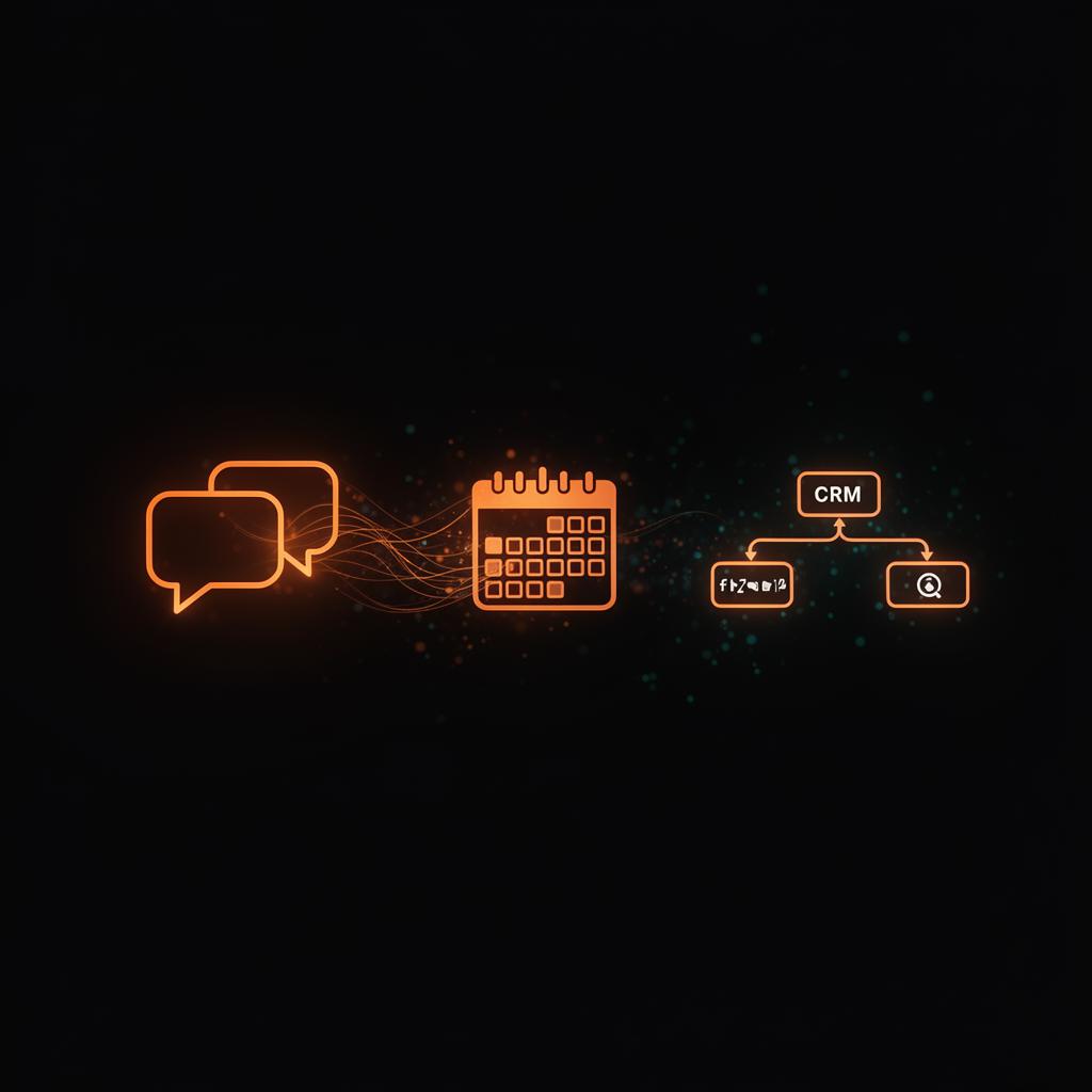 Aijent conversation flowing into calendar and HubSpot CRM